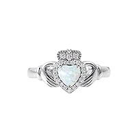 10K 14K 18K Gold Moissanite Claddagh Engagement Rings Heart Shape Gemstone Claddagh Ring Irish Claddagh Birthstone Ring for Women