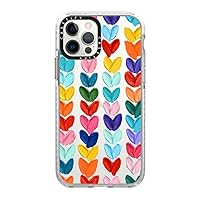 CASETiFY Impact Case for iPhone 12/12 Pro - Polka Daub Hearts - Clear Frost