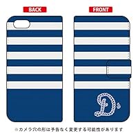 Notebook Type Smartphone Case Marine Border Navy x White Initial D Design by Artwork/for iPhone SE/5s/au