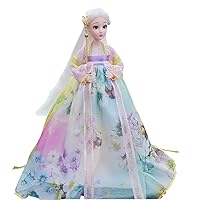 30 cm Ancient Costume Hanfu Dress Princess Vinyl Doll Oriental Four Seasons Fairy Figure Delicate Makeup BJD 20 Joint Dolls Kids Gift Model Toy (B)
