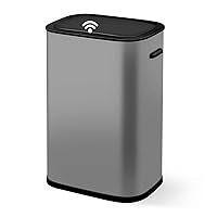 Automatic Trash Can with Lid, 14.5 Gallon Touchless Garbage Can, Smart Motion Sensor Rubbish Can, 55 L Rectangular Stainless Steel Waste Basket for Kitchen Office Toilet Bedroom, Gray