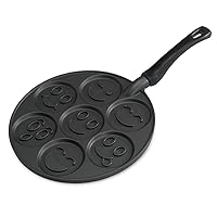 Nordic Ware Smiley Face Pancake Pan Silver, 10 1/2 inch diameter
