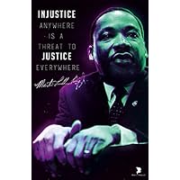 777 Tri-Seven Entertainment Martin Luther King Jr Poster Quote Injustice Anywhere Is Threat to Justice Everywhere Art Print (11x17) (Purple/Green)