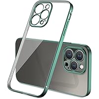 Clear Case for iPhone 13 Pro, Thin Slim Fit Cover 6.1-Inch,Never Yellow Shockproof Protection,Hard TPU Phone Cases, with Camera Protection (Color : Green, Size : for iphone13Pro max)