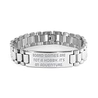 Board Games are not a Hobby. It's an Adventure. Ladder Bracelet, Board Games Present from, Love Engraved Bracelet for Friends