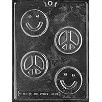 Smile FACE Peace Sign Mold (LSL) Chocolate Candy Party Favor 70's Party soap Bars