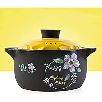 Ceramic Casserole Earthen Pot Casserole Dish, Non Stick, Household Soup Stew Pot, 3 L/4 L Ceramic Casserole Dishes with Lid, Ideal for Classic Cooking
