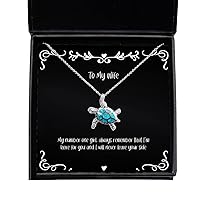 Perfect Wife, My Number one Girl, Always Remember That I'm here for You and I Will, Funny Opal Turtle Necklace for Wife from Husband