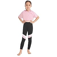 iEFiEL Kids Girls Athletic Activewear Set Gymnastics Leggings and Crop Tops Dance Costumes Gym Yoga Workout Outfits