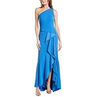 Adrianna Papell Women's One Shoulder Crepe Gown