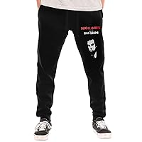 Nick Cave and The Bad Seeds Mens Fashion Baggy Sweatpants Lightweight Workout Casual Athletic Pants Open Bottom Joggers