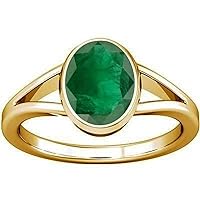 Ramneek Jewels 7.25-7.50 Carat Zambian Emerald Panna Gemstone Panchdhatu Ring For Men & Women