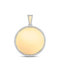 10kt Yellow Gold Mens Round Diamond Mirror Memory Charm Pendant 2-1/5 Cttw