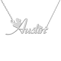 Customized Stainless Steel Heart Pendant Necklace Personalized Name Necklace for Women