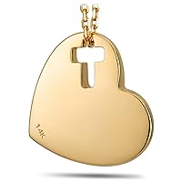 Shields of Strength Women's Solid 14K Yellow Gold Heart with Cross Cut Out Necklace - 1 Corinthians 13:8