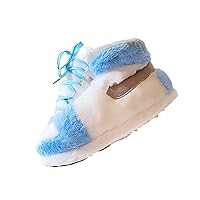 Fluffy Warm Home Shoes for Men and Women Sneaker Slippers Comfy Kicks Winter Warm Plush Slippers Fleece Lined Sneakers Anti-skid Rubber Sole Fluffy Shoes