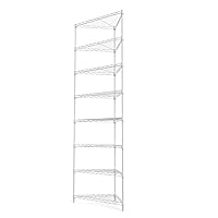 8 Tier NSF Corner Wire Shelf Shelving Unit, 20 x 20 x 82 Inch 400lbs Capacity Heavy Duty Adjustable Triangle-Shape Metal Storage Rack with Leveling Feet for Office Kitchen Bathroom and More - White