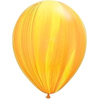 PIONEER BALLOON COMPANY 11 YLW & ORNG AGA Agate Latex Balloon, quot, Yellow/Orange