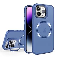 ONNAT-Shockproof Case for iPhone 15/15 Plus/15 Pro/15 Pro Max Anti-Fingerprint Case Wireless Charging Support with Camera Lens Protector CD Pattern (15Pro,Blue)