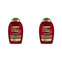 OGX Frizz-Free + Keratin Smoothing Oil Shampoo, 5 in 1, for Frizzy Hair, Shiny Hair (Pack of 2)