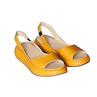 Platform Sandals Women Dressy Summer Flat Fish Mouth Open Toe Back Strap Slip on Sandals Solid Lightweight Comfortable Ladies Casual Shoes