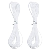 2PCS 32.8ft Waxed Cord Cotton Thread Braided Rope for DIY Craft Handmade Jewelry Making, White