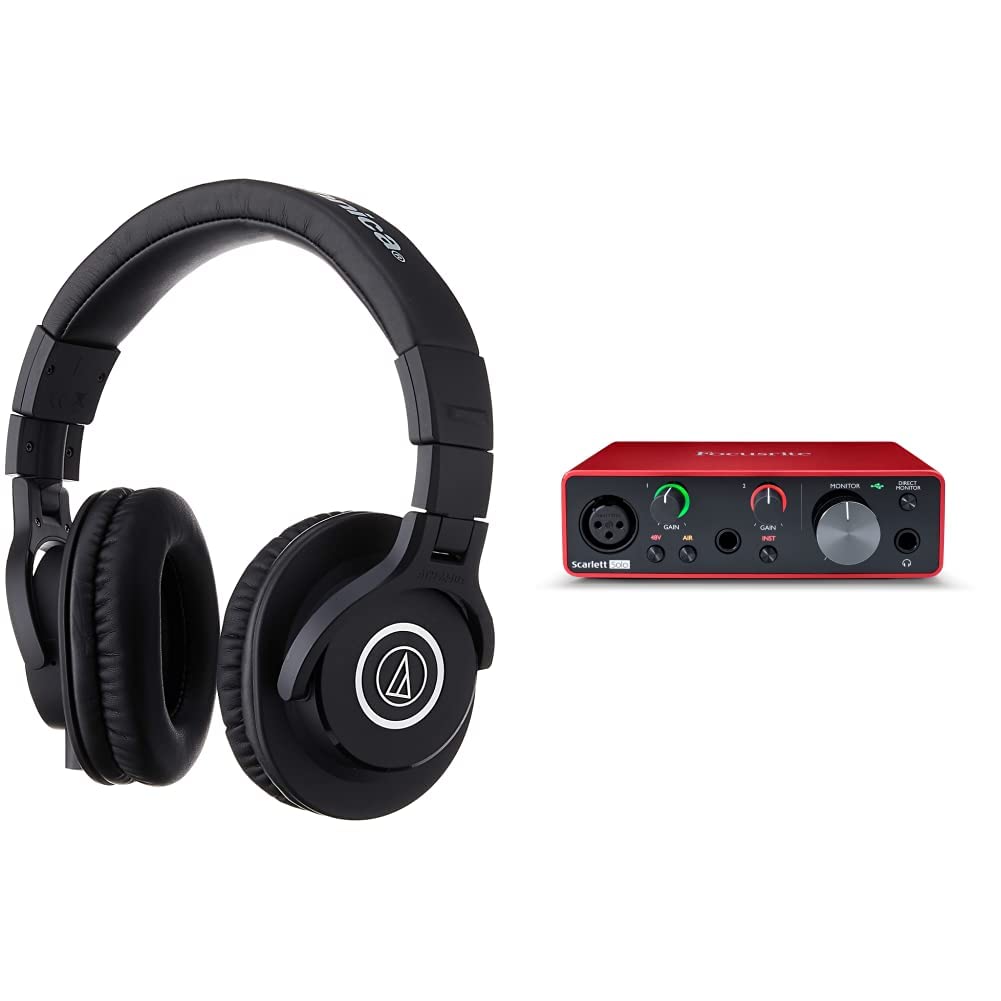 Mua Audio-Technica ATH-M40x Professional Studio Monitor Headphone, Black,  90 Degree Swiveling Earcups & Focusrite Scarlett Solo (3rd Gen) USB Audio  Interface with Pro Tools | First trên Amazon Mỹ chính hãng 2023 |