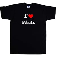 I Love Heart Walnuts Black T-Shirt