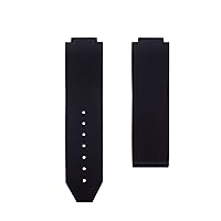 Ewatchparts 24MM RUBBER WATCH BAND STRAP SMOOTH COMPATIBLE WITH HUBLOT 44-45MM H BIG BANG WATCH BLACK