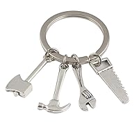 Keychain with Hammer Wrench Screwdriver Gadget Tools Backpack Ornaments Gift for Man and Woman Silver 2 Fine Craftsmanship Durability and Attraction