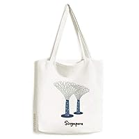 Singapore Gardens By the Bay Tote Canvas Bag Shopping Satchel Casual Handbag