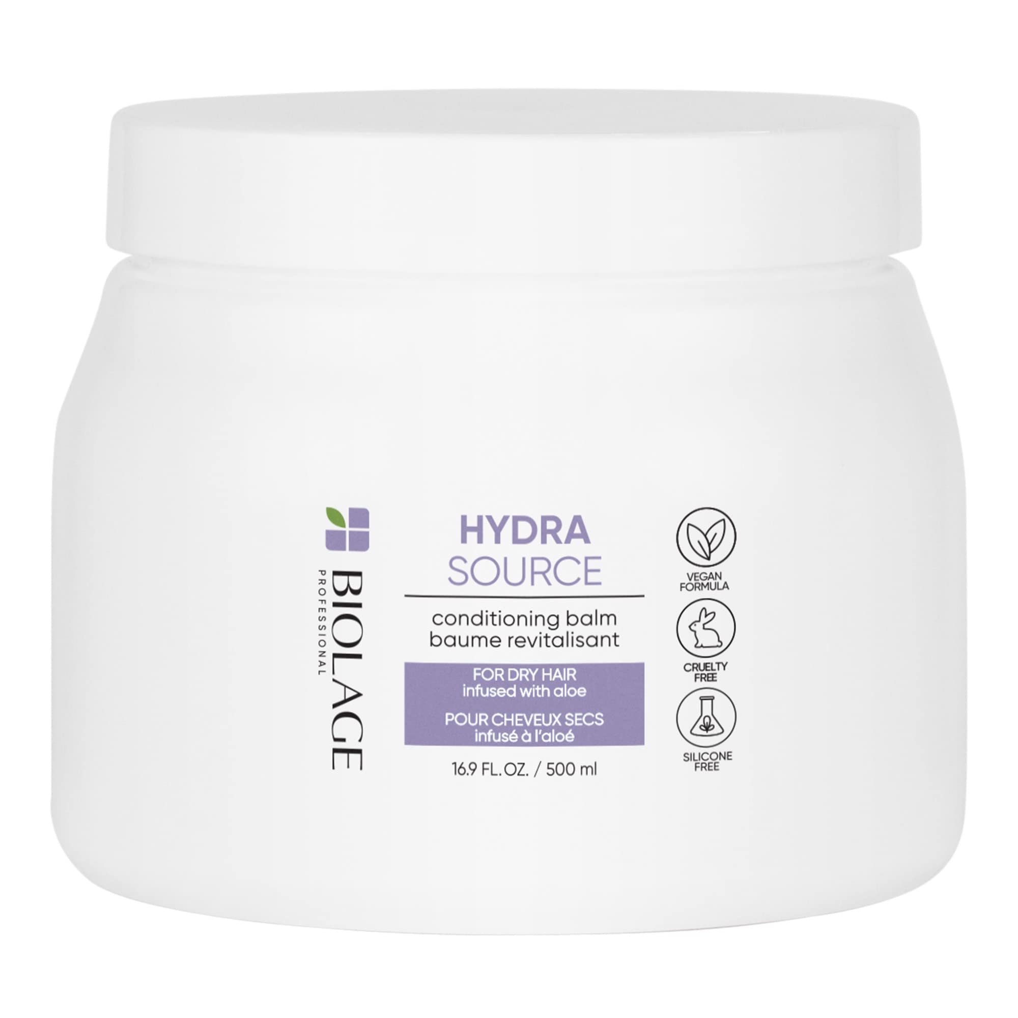 Biolage Hydra Source Conditioning Balm | Hydrates, Nourishes & Detangles Dry Damaged Hair | Moisturizing | Sulfate-Free | For Medium To Coarse Hair | Deep Conditioning