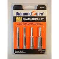 Diamond Drill Bit Hole Saw 4-Pack Assortment 1/4