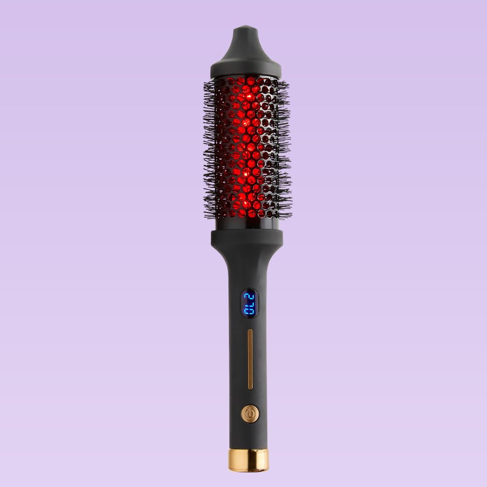 SUTRA IR Infrared Thermal Brush - Heated Round Hair Brush with Ionic Bristles for Straightening and Smoothing Fully Dried Hair, Volumizing, Reduces Styling Time, All Hair Types