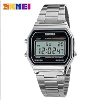 ROSEBEAR Business Watch Men's Luxury Watches 30M Waterproof Stainless Steel Sports Watch Digital Wristwatches, silver, Bracelet