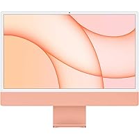 2021 Apple iMac with Apple M1 chip with 8-core CPU (24-inch, 256GB SSD Storage) (QWERTY English) Orange (Renewed)