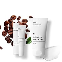 Purifying Face Mask, Eye Cream for Dark Circles - Face Mask with Zinc Oxide, Vitamin E, PP, B1, A, and B7 (2.54 fl oz), Eye Cream with Caffeine and Niacinamide (0.34 fl oz)