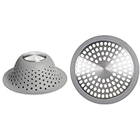 OXO Good Grips Silicone Shower & Tub Drain Protector and Good Grips Bathtub Drain Protector