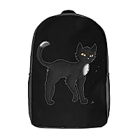 Black Cat Warrior Laptop Backpack for Men Women 17 Inch Travel Computer Bag Fashion Daypack