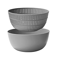 Like-it 108oz Colander & Bowl, 2 in 1 set, Mixing bowl, Flexible strainer, Less food damage, Fast drain structure, BPA free, Heated water resistance, 6 International Design Awarded, Made in Japan