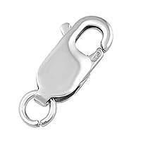 20pcs Adabele Authentic 925 Sterling Silver Italian Rectangle Lobster Trigger Clasps 12mm with Jump Ring Hypoallergenic Nickel Free for Jewelry Making SS25-CC
