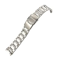 316L Stainless Steel Watchband 21mm Fit for Longines Hydroconquest 41mm 43mm L3.781 L3.782 Silver Solid Watch Strap (Color : Silver, Size : 21mm)