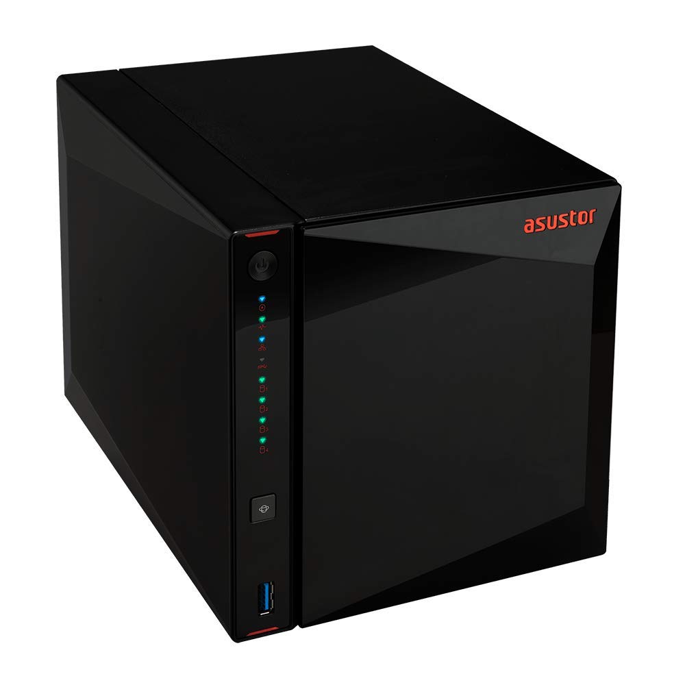 Asustor AS5304T - 4 Bay NAS, Intel Celeron Quad-Core, 2 2.5GbE Ports, 4GB RAM DDR4, Gaming Network Attached Storage, Personal Private Cloud (Diskless)