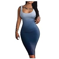 Dresses for Women 2024 Fashion Casual Solid Color Sling Pullover Sleeveless Slim Dress