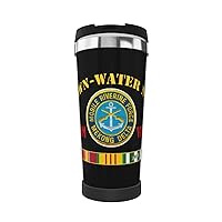 Brown Water Navy Vietnam Veteran Portable Insulated Tumblers Coffee Thermos Cup Stainless Steel With Lid Double Wall Insulation Travel Mug For Outdoor