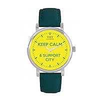 Football Keep Calm and Support City Fans Ladies Watch 38mm Case 3atm Water Resistant Custom Designed Quartz Movement Luxury Fashionable