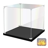 Acrylic Display Case for Collectibles Assemble Clear Acrylic Display Box for Lego Alternative Glass Case for Display Figures Doll Toys Home Storage(14.2x11x12 inch, 36x27x30 cm)
