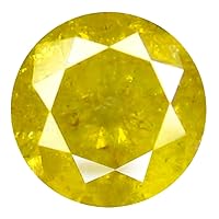 0.36 ct ROUND CUT (4 x 4 mm) MINED FROM CONGO FANCY VIVID YELLOW DIAMOND NATURAL LOOSE DIAMOND