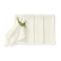 Solino Home Linen Dinner Napkins 20 x 20 Inch – 100% Pure Linen Ivory Napkins Set of 4 – Sonoma Prewashed Napkins for Spring, Summer, Indoor, Outdoor – Handcrafted from European Flax