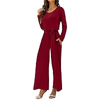 SNKSDGM Women Notched V Neck Sleeveless Jumpsuit Oversized Backless Straps Harem Pant Jumpers with Pockets